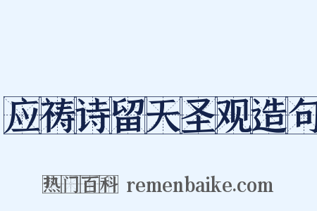 应祷诗留天圣观造句是什么意思的图片
